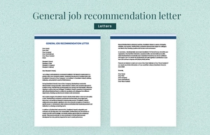 General job recommendation letter