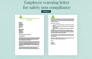 Employee warning letter for safety non compliance
