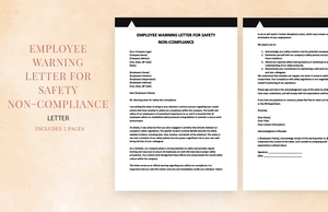 Employee warning letter for safety non-compliance