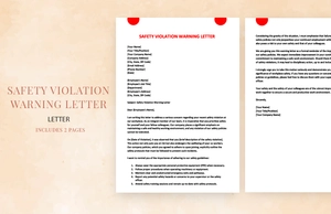 Safety violation warning letter