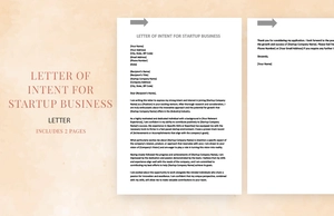 Letter of intent for startup business Letter of intent for startup business
