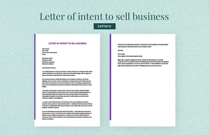 Letter of intent to sell business Letter of intent to sell business