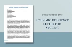 Academic Reference Letter For Student