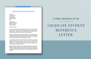 Graduate Student Reference Letter