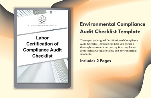 Certification of Compliance Audit Checklist Template Certification of Compliance Audit Checklist Template