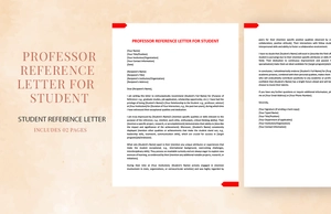 Professor Reference Letter For Student