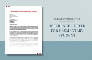 Reference Letter For Elementary Student