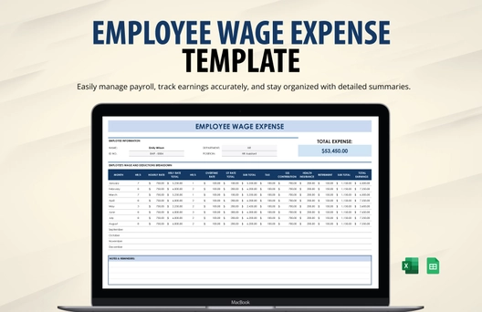 Employee Wage Expense Template Employee Wage Expense Template