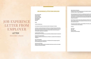 Job Experience Letter From Employer