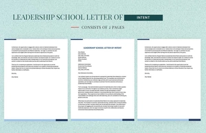 Leadership School Letter Of Intent