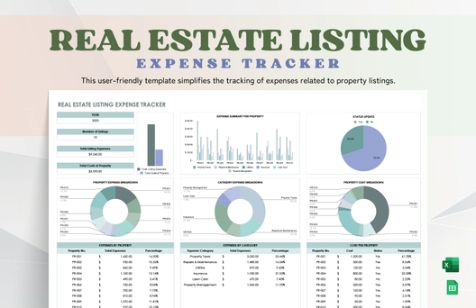 Real Estate Listing Expense Tracker Template