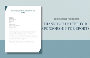 Thank You Letter For Sponsorship For Sports