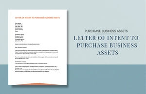 Letter Of Intent To Purchase Business Assets