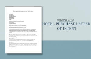 Hotel Purchase Letter Of Intent
