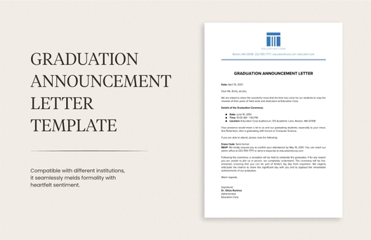 Graduation Announcement Letter Template