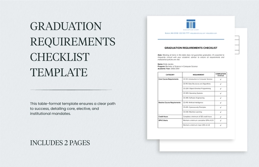 Graduation Requirements Checklist Template