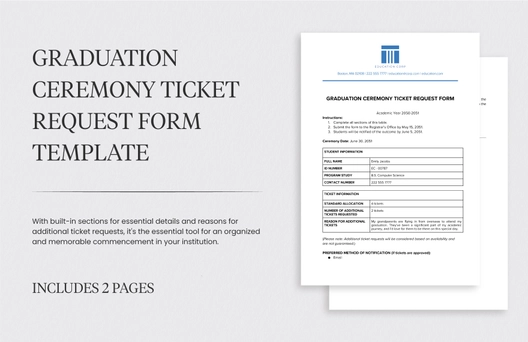 Graduation Ceremony Ticket Request Form Template