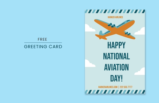 National Aviation Day Greeting Card Template
