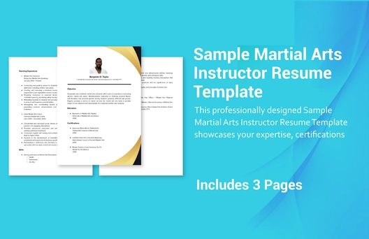 Sample Martial Arts Instructor Resume Template