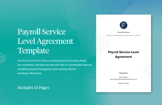 Payroll Service Level Agreement Template