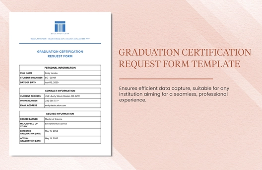 Graduation Certification Request Form Template