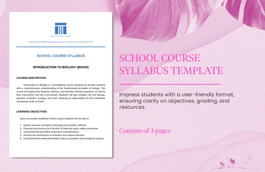 School Course Syllabus Template