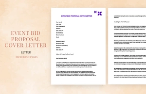 Event bid proposal cover letter