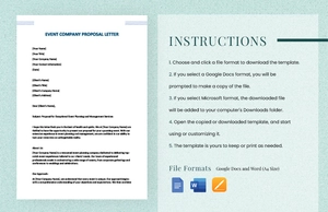 Event company proposal letter