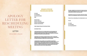 Apology letter for rescheduling meeting