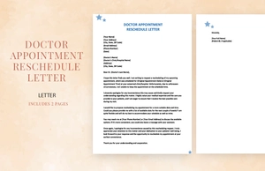 Doctor appointment reschedule letter