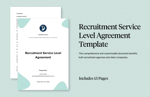 Recruitment Service Level Agreement Template