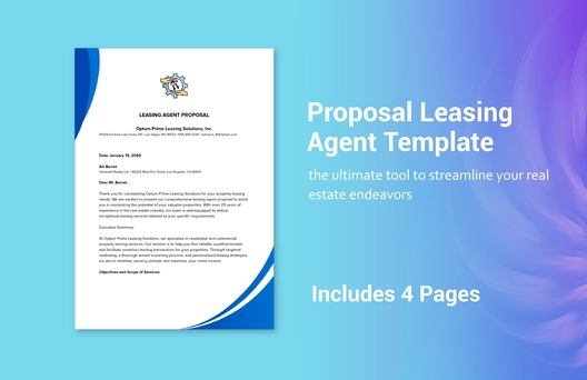 Proposal Leasing Agent Template Proposal Leasing Agent Template