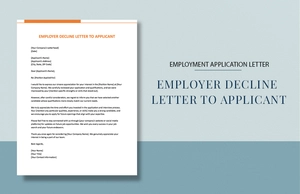 Employer Decline Letter To Applicant
