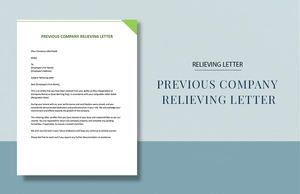 Previous Company Relieving Letter