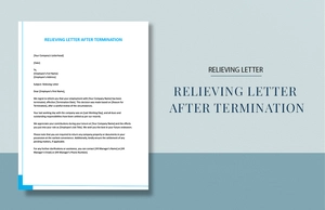 Relieving Letter After Termination