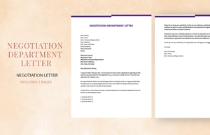 Negotiation Department Letter