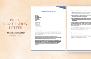 Price Negotiation Letter