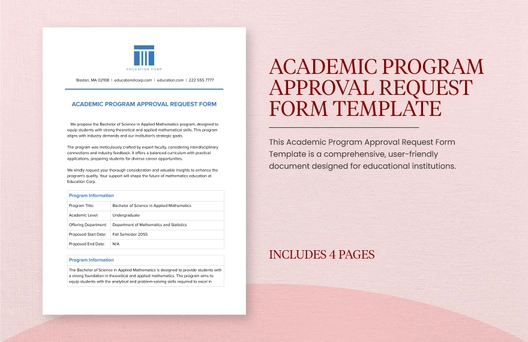 Academic Program Approval Request Form Template