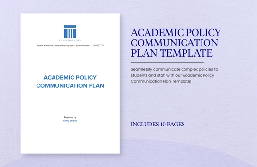 Academic Policy Communication Plan Template