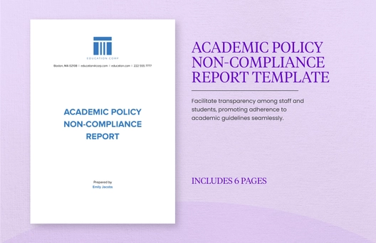 Academic Policy Non-Compliance Report Template