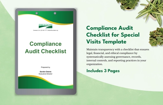 Compliance Audit Checklist for Special Visits Template Compliance Audit Checklist for Special Visits Template