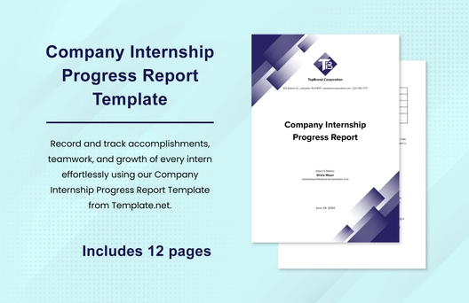 Company Internship Progress Report Template Company Internship Progress Report Template