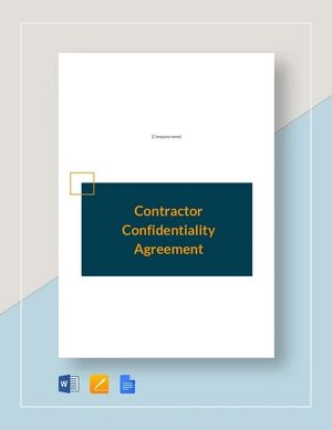 Contractor Confidentiality Agreement Template