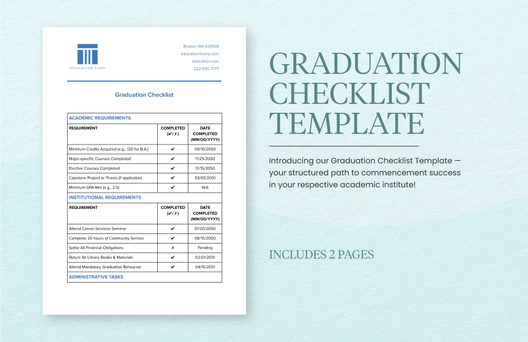 Graduation Checklist Template