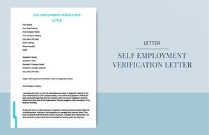 Self employment verification letter Self employment verification letter