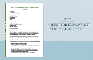 Request for employment verification letter
