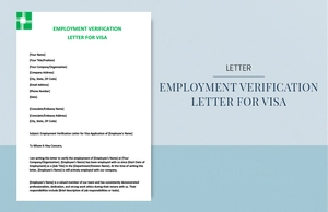 Employment verification letter for visa
