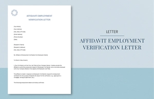 Affidavit employment verification letter