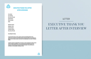 Executive thank you letter after interview