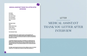 Medical assistant thank you letter after interview